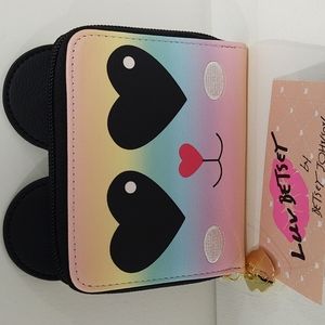 NWT Betsey Johnson Luv Betsey LB Sassy Whimsical Pastel Stripe Wallet